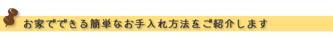 お家でできる簡単なお手入れ方法をご紹介します